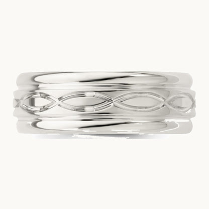 Sterling Silver 7mm Polished Intertwined Band
