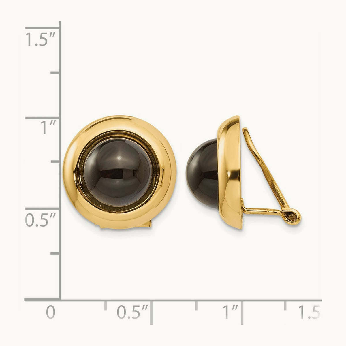 Omega Clip Onyx Non-pierced Earrings — photo set