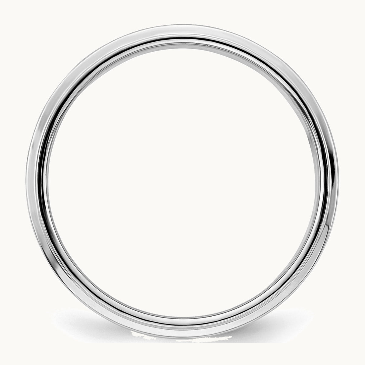 Sterling Silver Rhodium-plated 6mm Flat w/ Step Edge Band