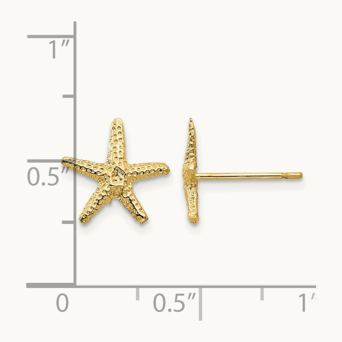 Starfish Post Earrings — 14K Yellow Gold