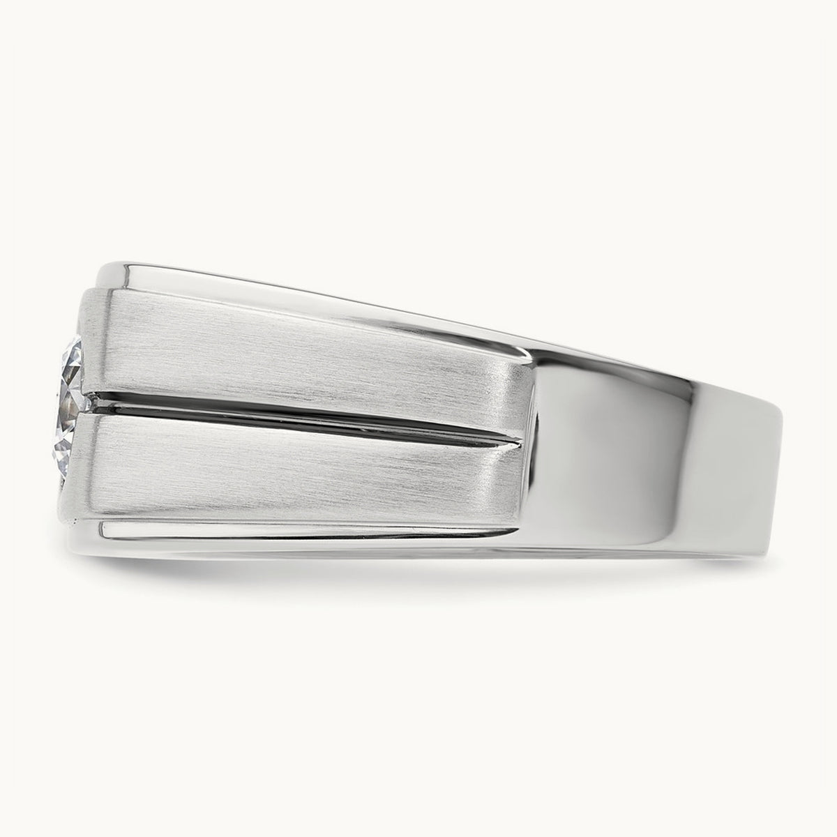 With Blk RH Men's Ring, 1.00 ct tw Lab-Grown Diamond