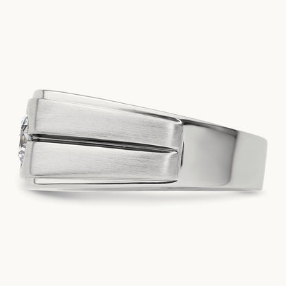 With Blk RH Men's Ring, 1.00 ct tw Lab-Grown Diamond