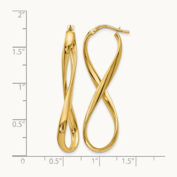 Polished Infinity Hoop Earrings, 14K — Leslie's