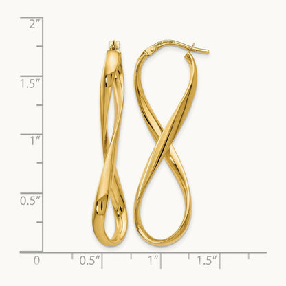 Polished Infinity Hoop Earrings, 14K — Leslie's