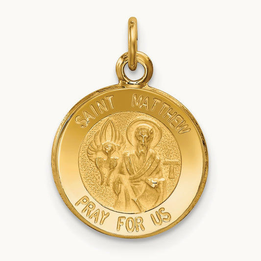 Saint Matthew Medal Charm, 14K
