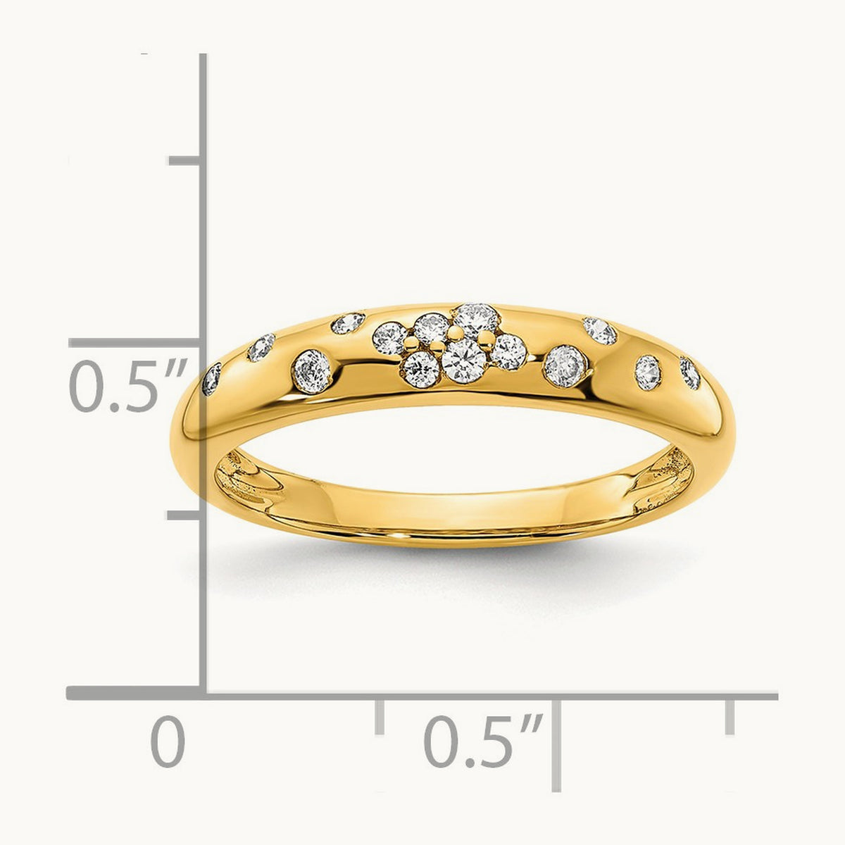 Polished Diamond Sprinkle Ring — 7.00, 7