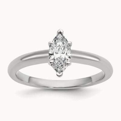 Marquise Solitaire Engagement Ring, 0.50-5.00 ct tw Lab-Grown Diamond — 1/2 ct, 14K White Gold