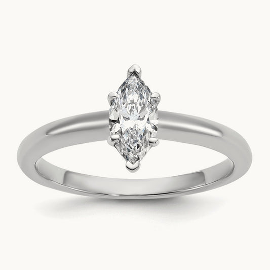 Marquise Solitaire Engagement Ring, 0.50-5.00 ct tw Lab-Grown Diamond — 1/2 ct, 14K White Gold
