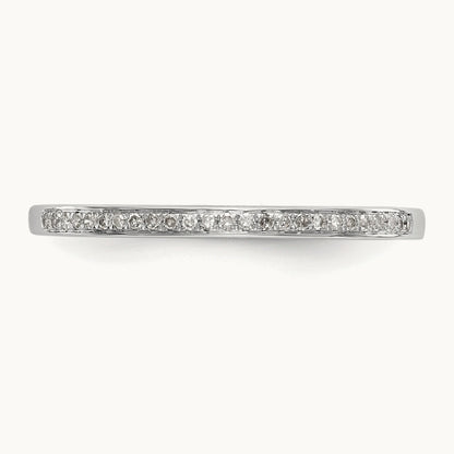Set of 2 White Gold Diamond Wedding Band, 14K