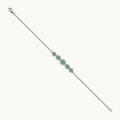 Marquise Emerald Bracelet, 14K White Gold