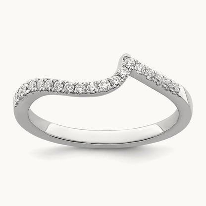 Diamond Contoured Wedding Band, 14K White Gold