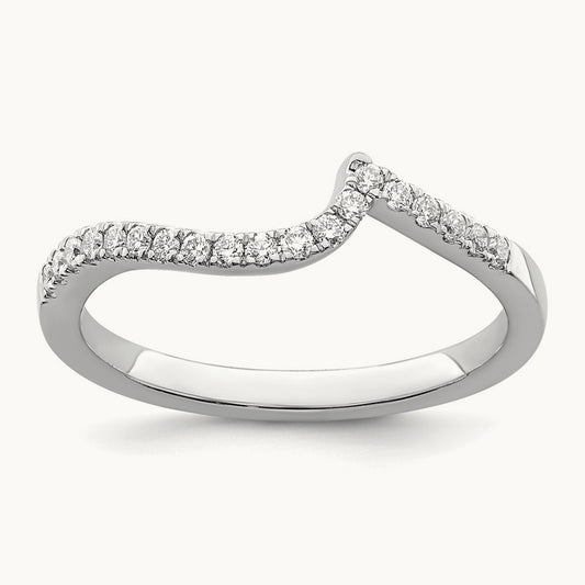 Diamond Contoured Wedding Band, 14K White Gold