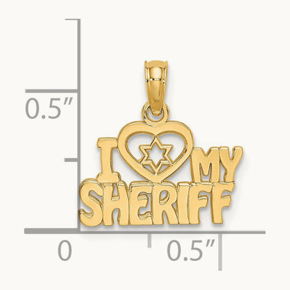 I HEART MY SHERIFF Charm, 14K