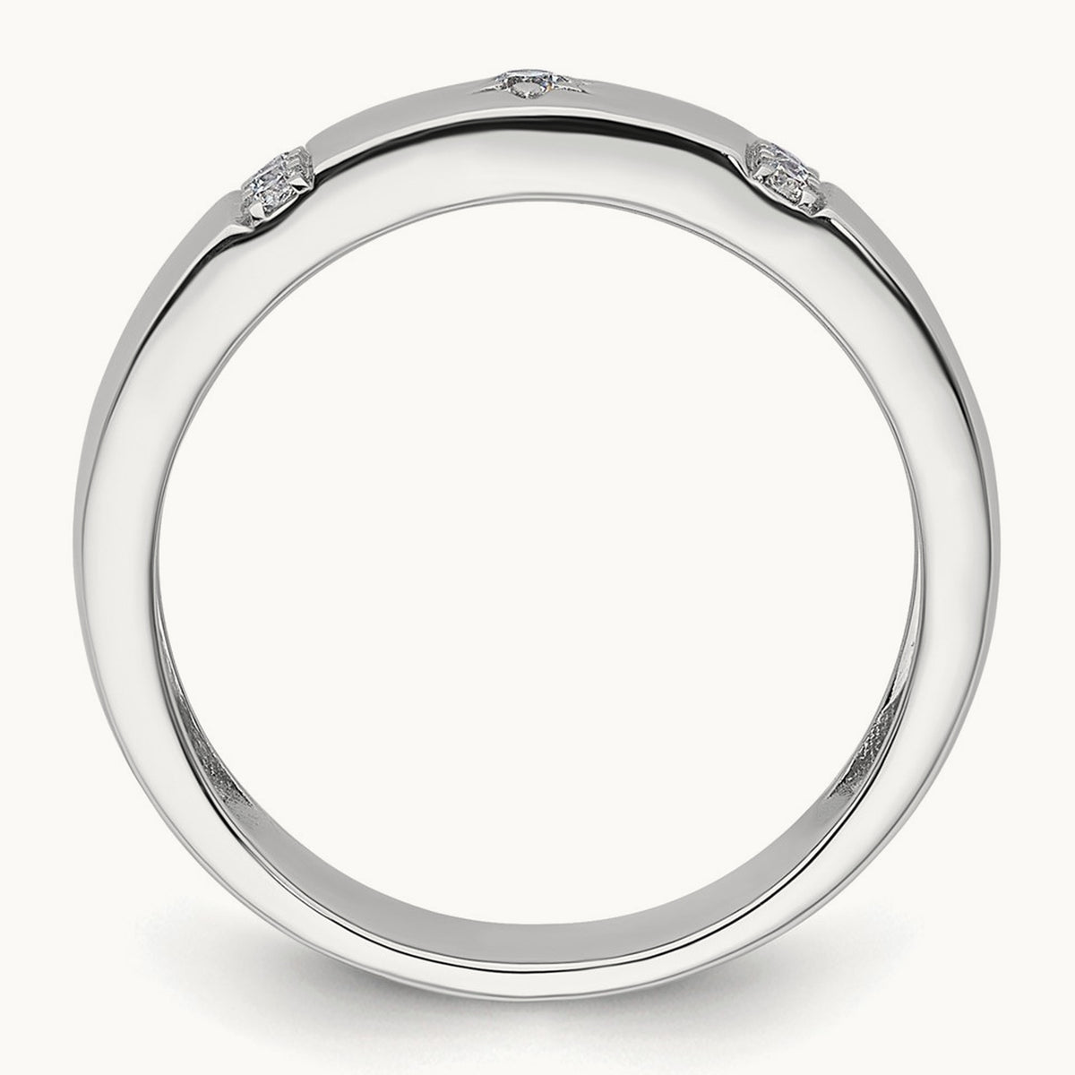 Star of David Diamond Womens Complete Wedding Band, 14K White Gold