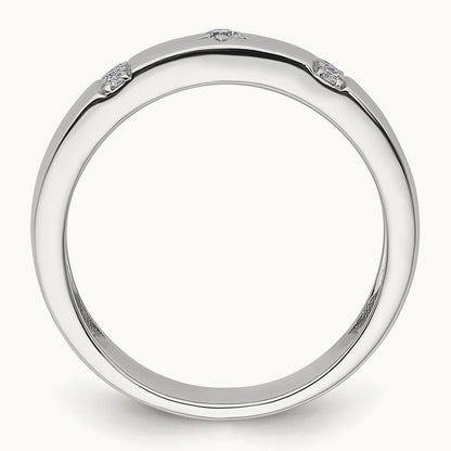 Star of David Diamond Womens Complete Wedding Band, 14K White Gold