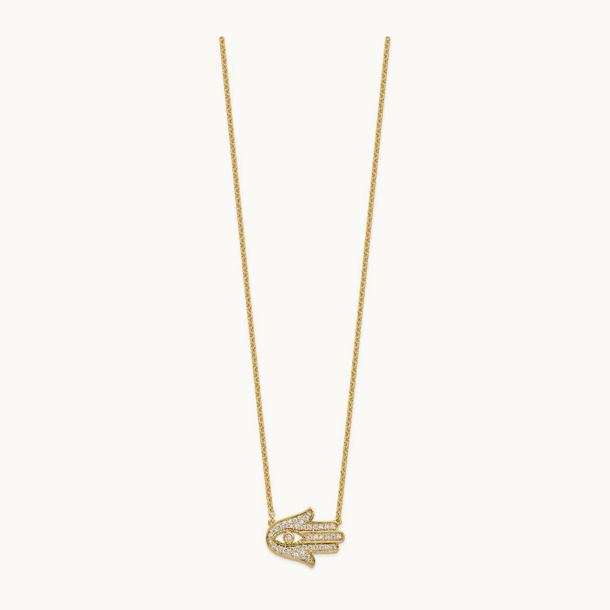 Hamsa Necklace, 0.25 ct tw Lab-Grown Diamond