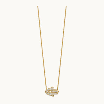 Hamsa Necklace, 0.25 ct tw Lab-Grown Diamond