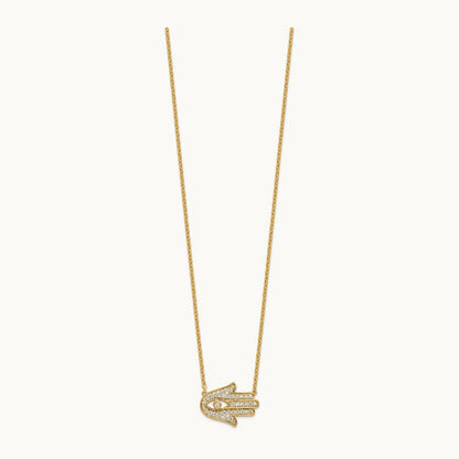 Hamsa Necklace, 0.25 ct tw Lab-Grown Diamond