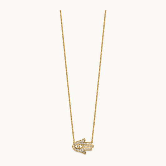Hamsa Necklace, 0.25 ct tw Lab-Grown Diamond