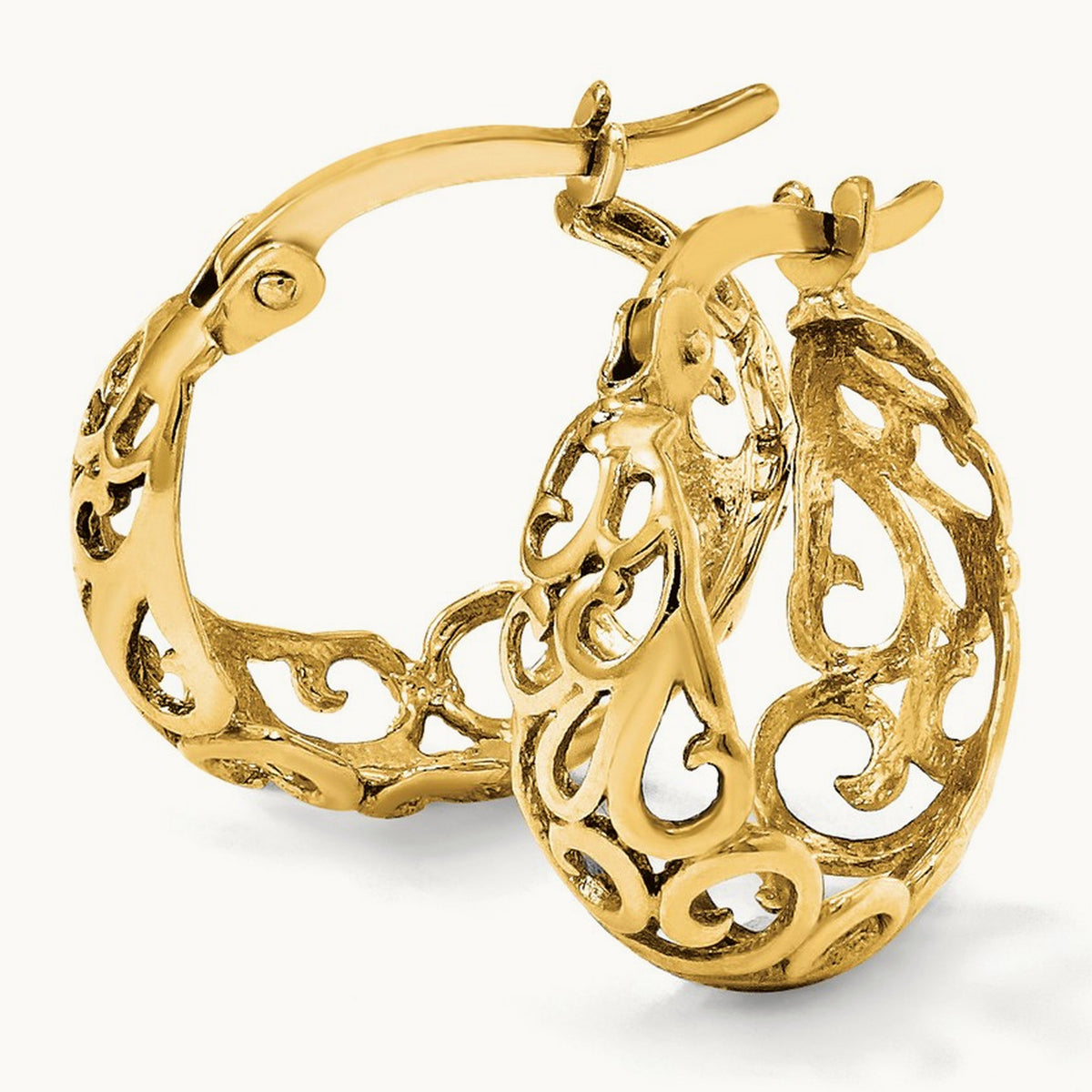Polished Hinged Hoop Earrings, 10K — Leslie's