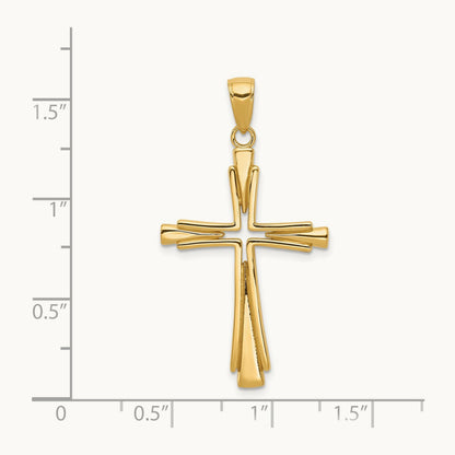 Polished Solid Cross Pendant — 14K Yellow Gold