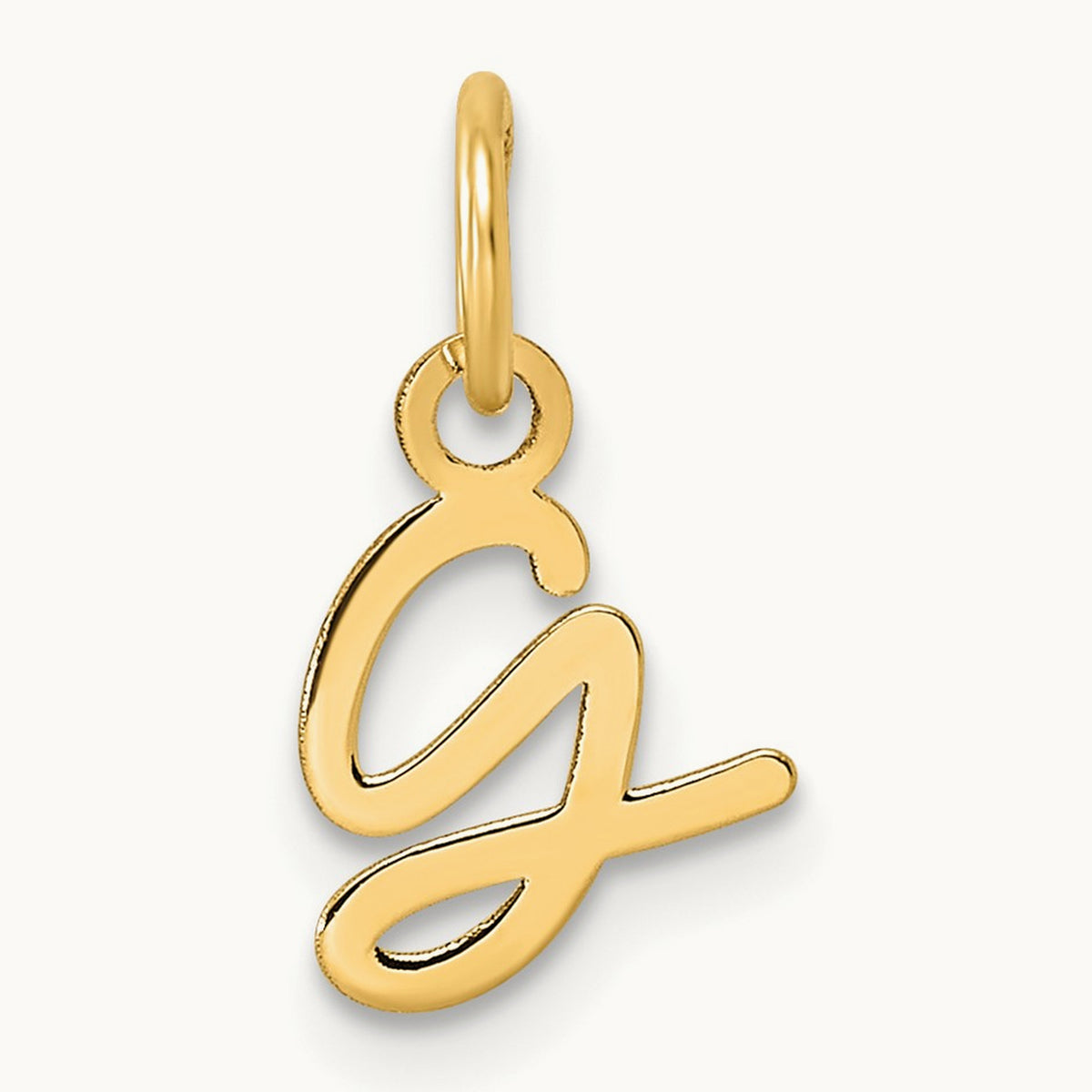 Uppercase Initial Charm — 14K Yellow Gold, G