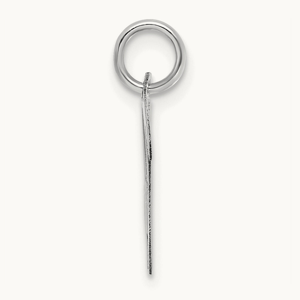 Medium Script Initial Charm — 14K White Gold, W
