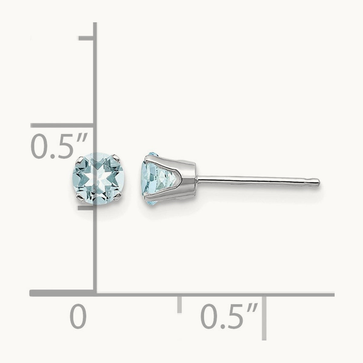 Aquamarine Stud Earrings — 4mm