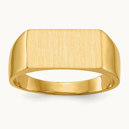 13.0x7. Closed Back Signet Ring, 0mm, 14K