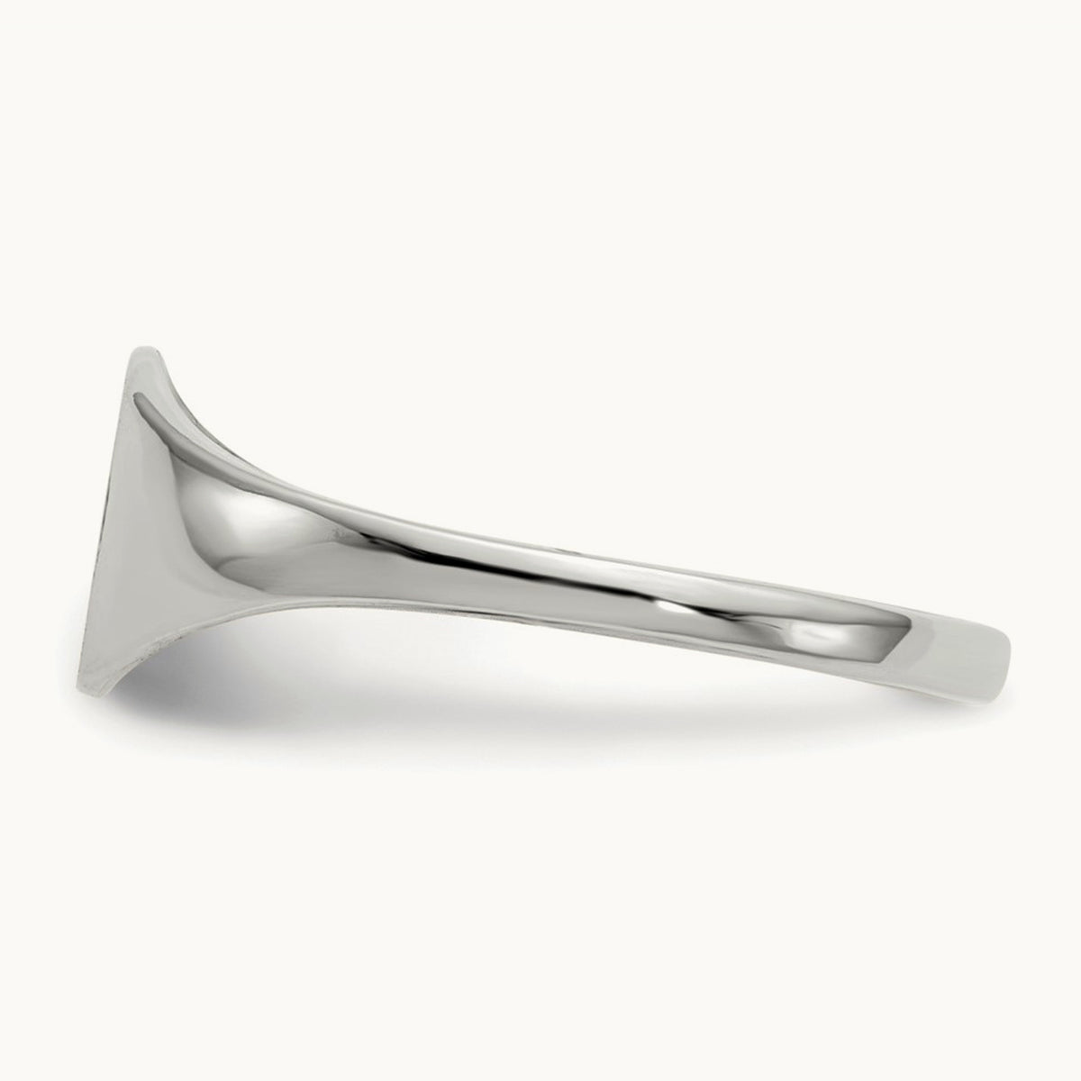 6.5x7. Closed Back Signet Ring, 5mm, 14K White Gold