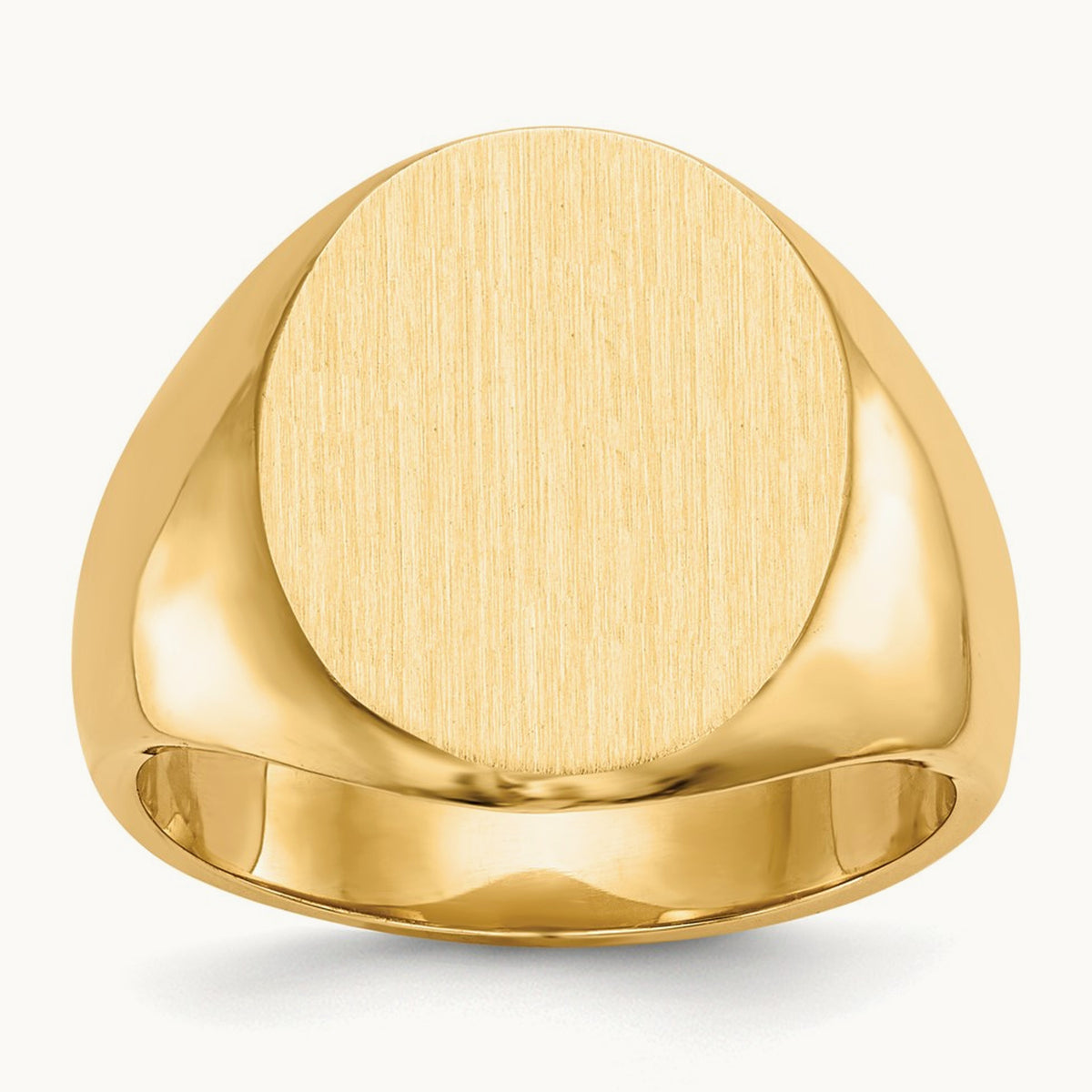 Closed Back Men's Signet Ring — 18K Yellow Gold, 17.5x14.5mm, 10
