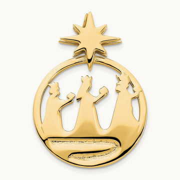 Polished Three Wise Men North Star Pendant, 14K