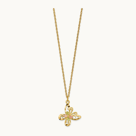 Black Hills Gold Butterfly Necklace