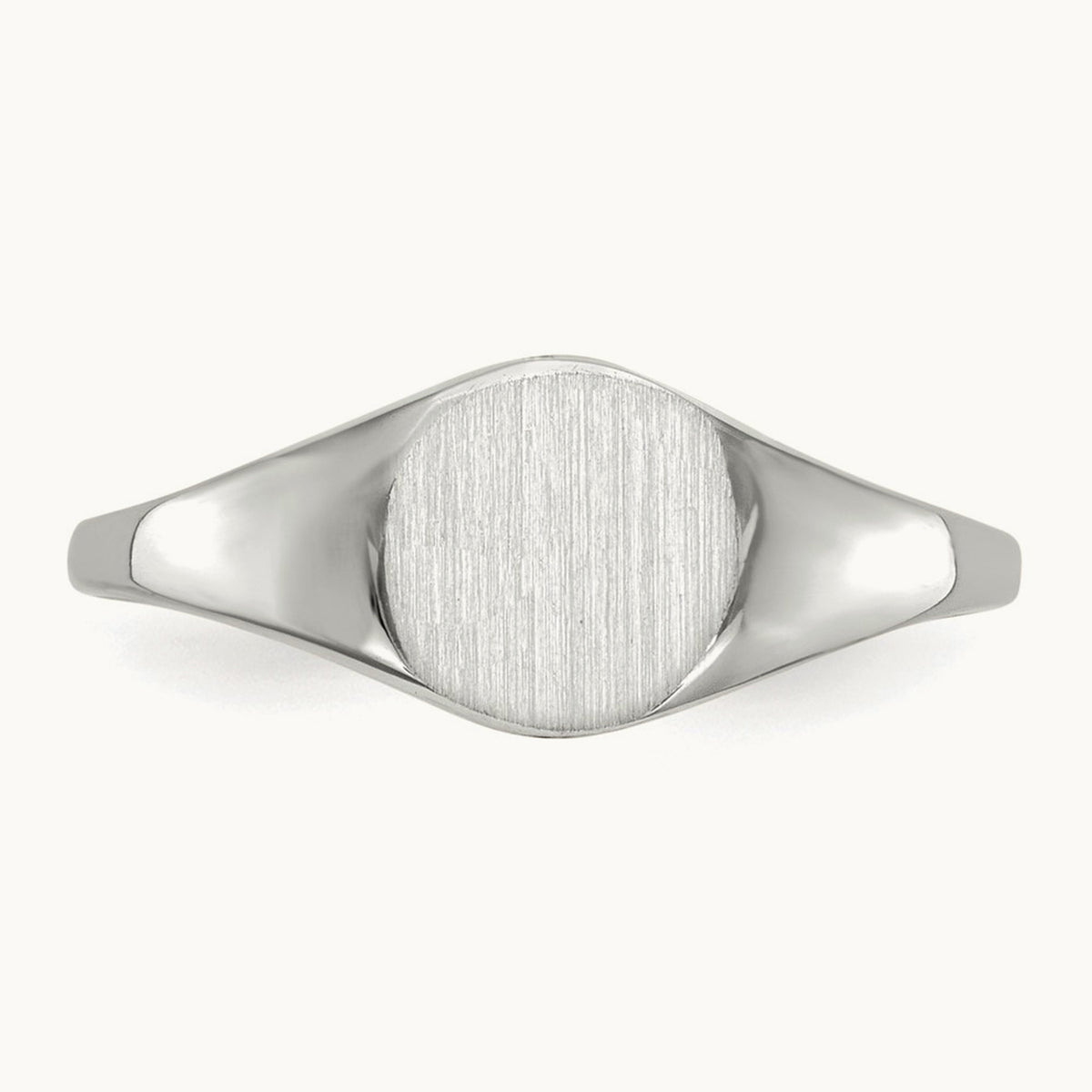 6.5x7. Closed Back Signet Ring, 5mm, 14K White Gold