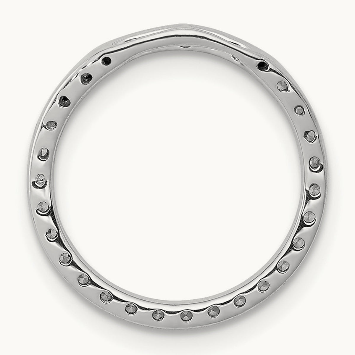 Diamond Circle Chain Slide — 14K White Gold, 15.4mm