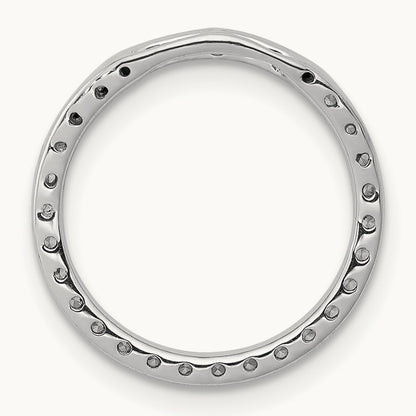 Diamond Circle Chain Slide — 14K White Gold, 15.4mm