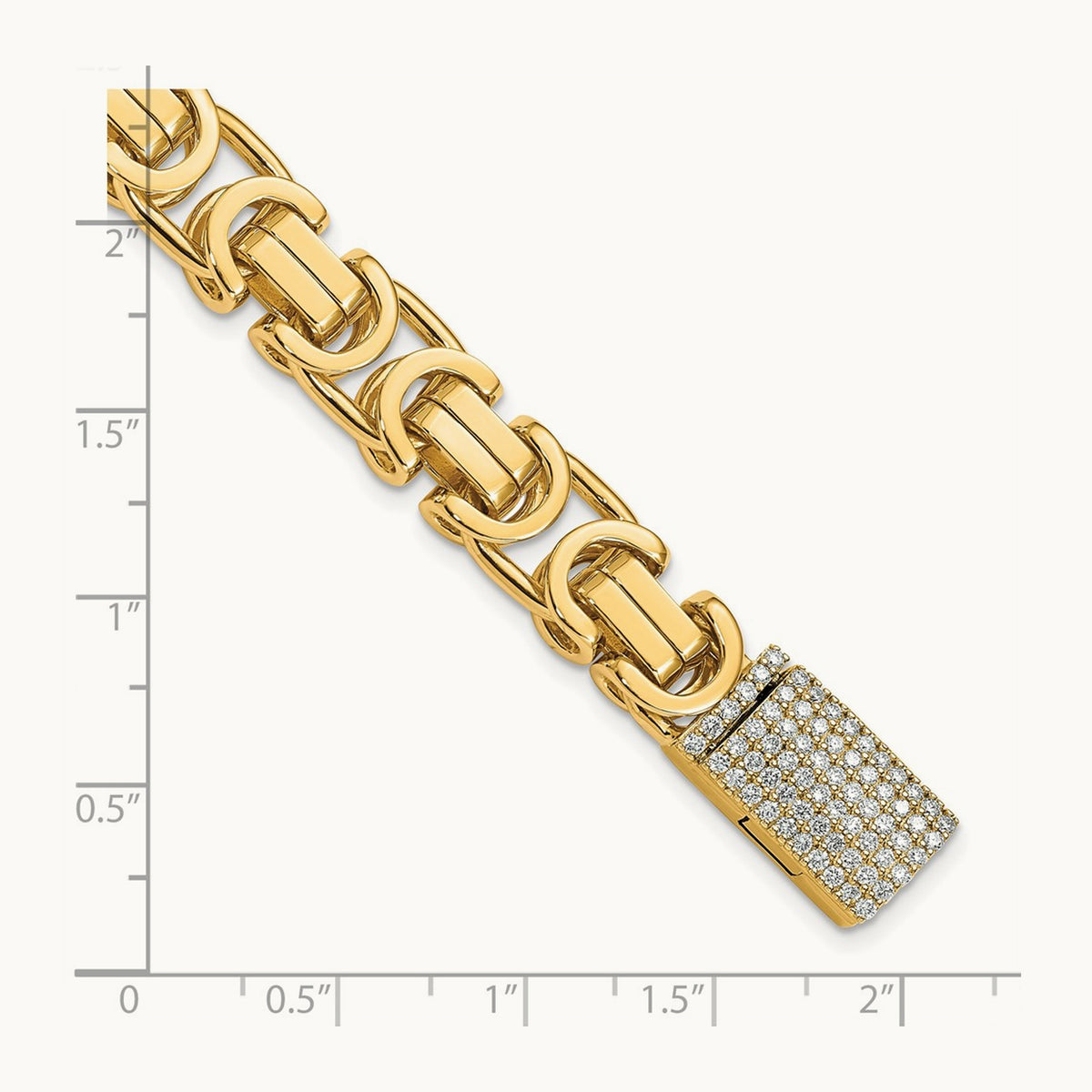 Hand-polished Fancy Link Diamond Clasp Bracelet — photo set
