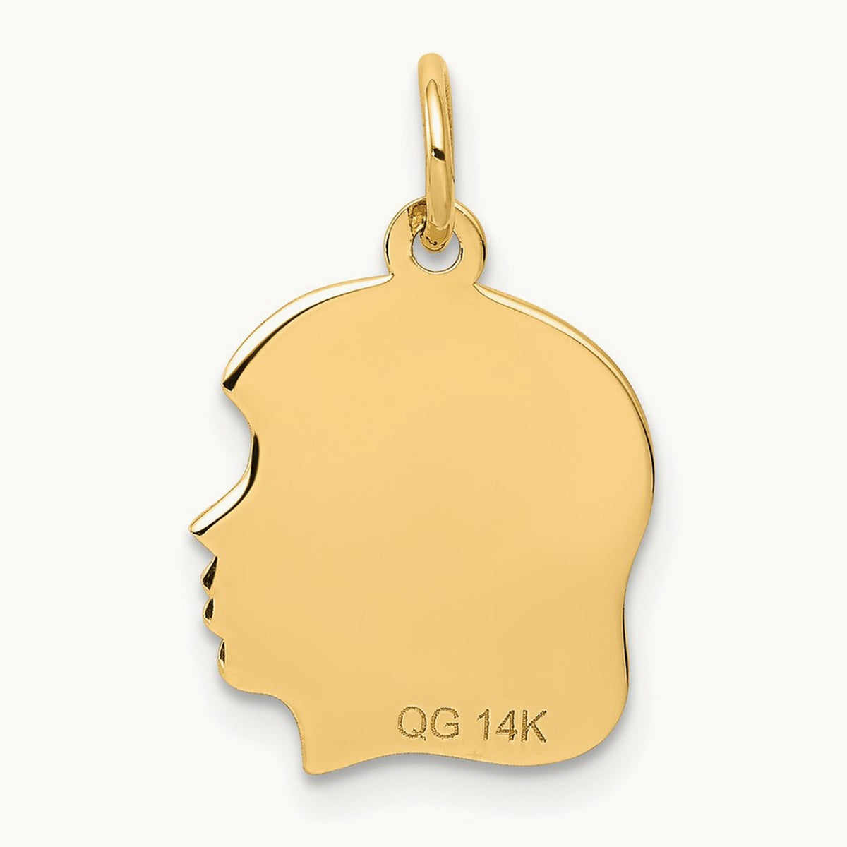 .018 Depth Engravable Girl Head Charm — 22mm
