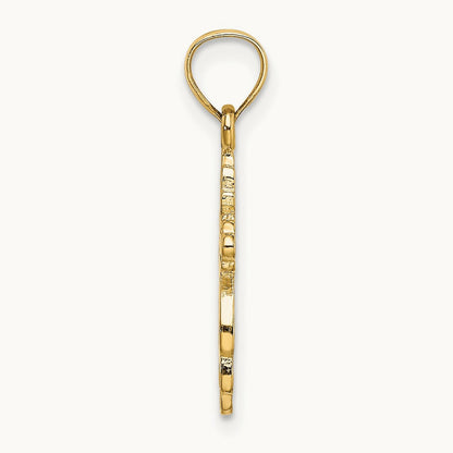 Solid Polished and Textured Cross Charm, 14K