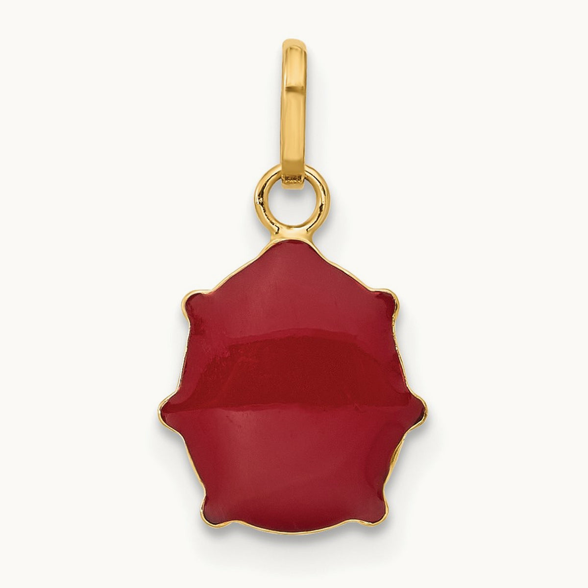 Red Enameled Ladybug Charm — photo set