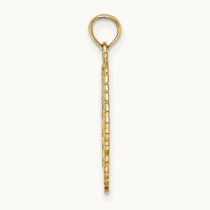 Solid Polished Framed Gymnast Charm, 14K