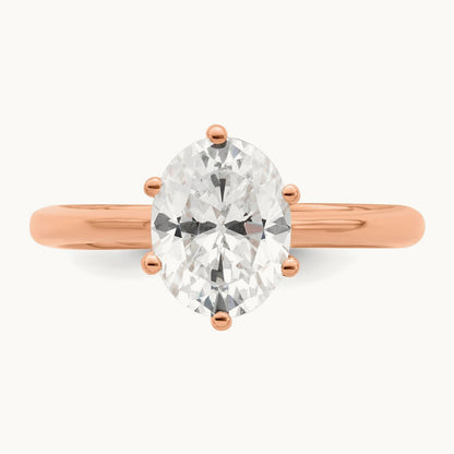 Polish 1 1/2ct Oval Leaf Design Semi-Mount Dia Ring, 14K Rose