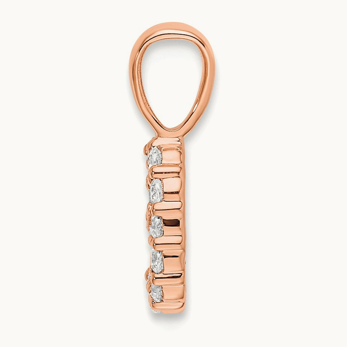 Diamond Number 9 Pendant — 14K Rose Gold, 13.12mm