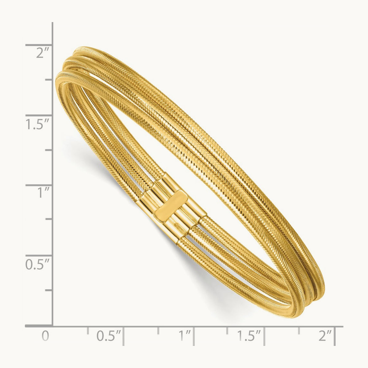 3 Strand Mesh Stretch Bracelet, 14K