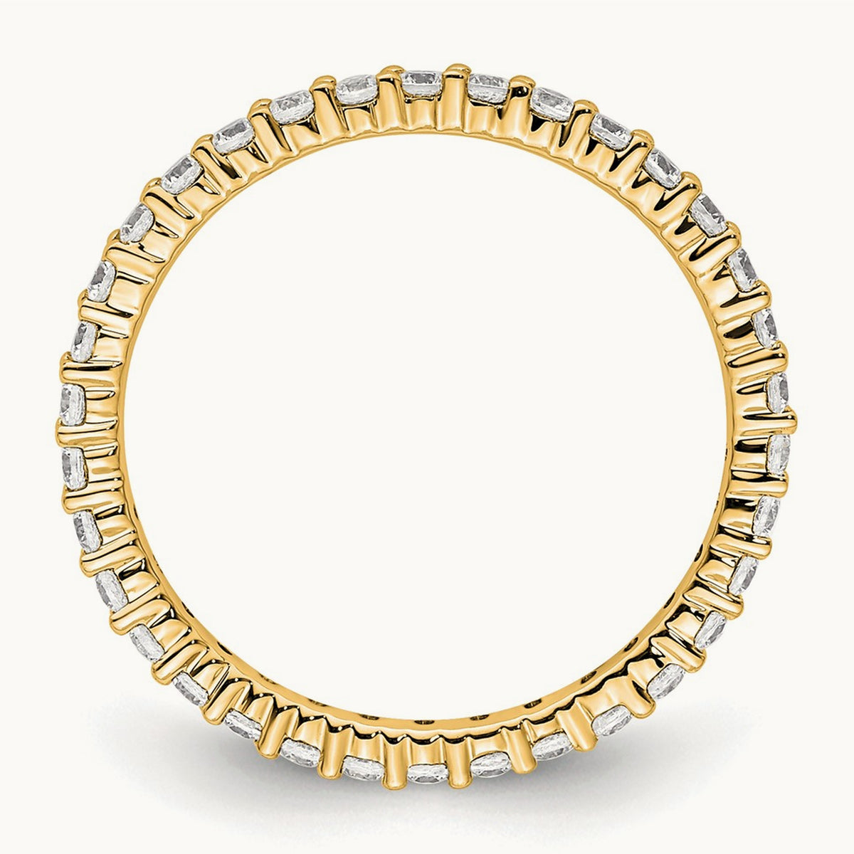 Polished Shared Prong Diamond Eternity Band — 14K Yellow Gold, 0.5 ct (2)