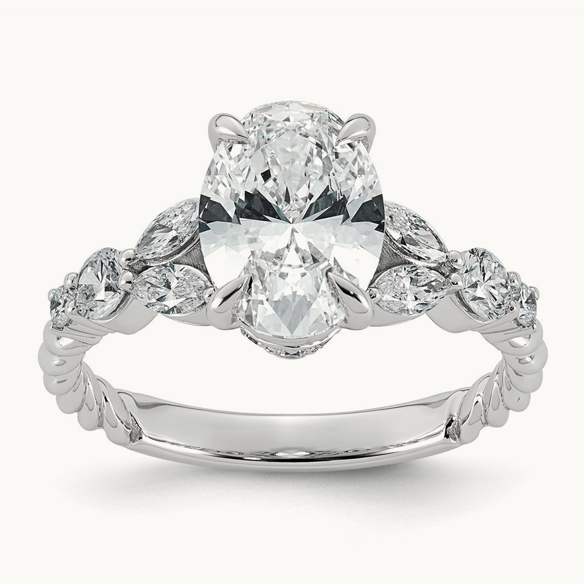 Oval Center Ring, 2.50 ct tw Lab-Grown Diamond