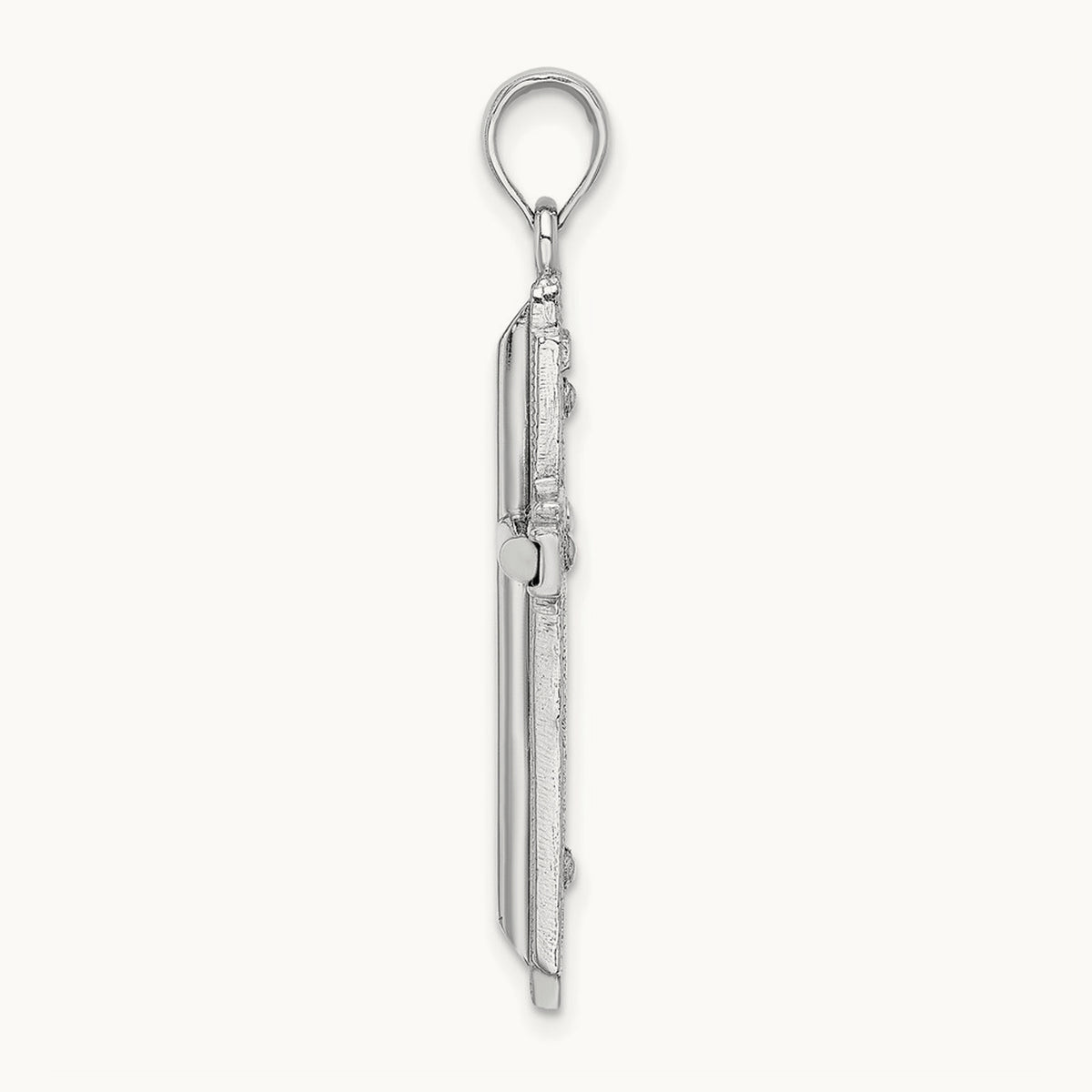 Polished Cross Pendant — 14K White Gold