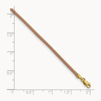 16in Natural Leather Cord Necklace, 2mm, 14K