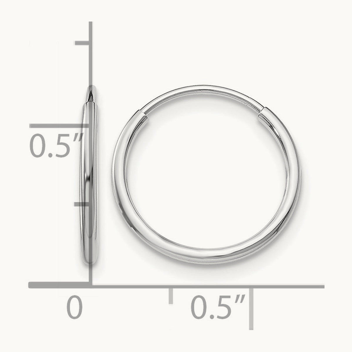 Endless Hoop Earring — 14K White Gold