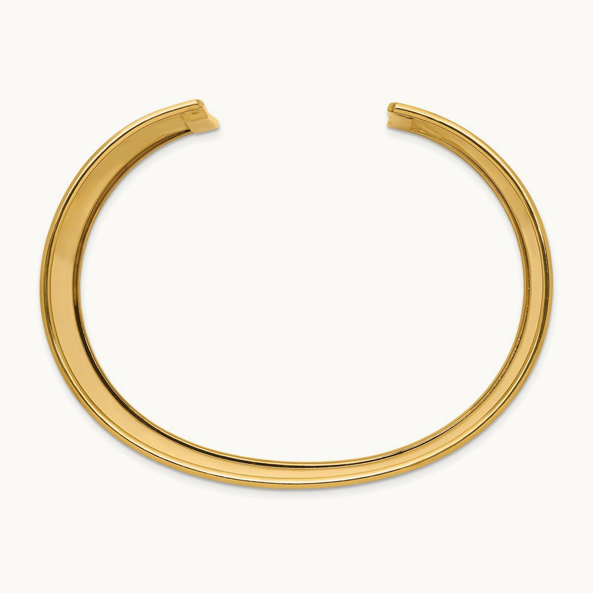 Polished Cuff Bangle — 14K Yellow Gold, 47mm